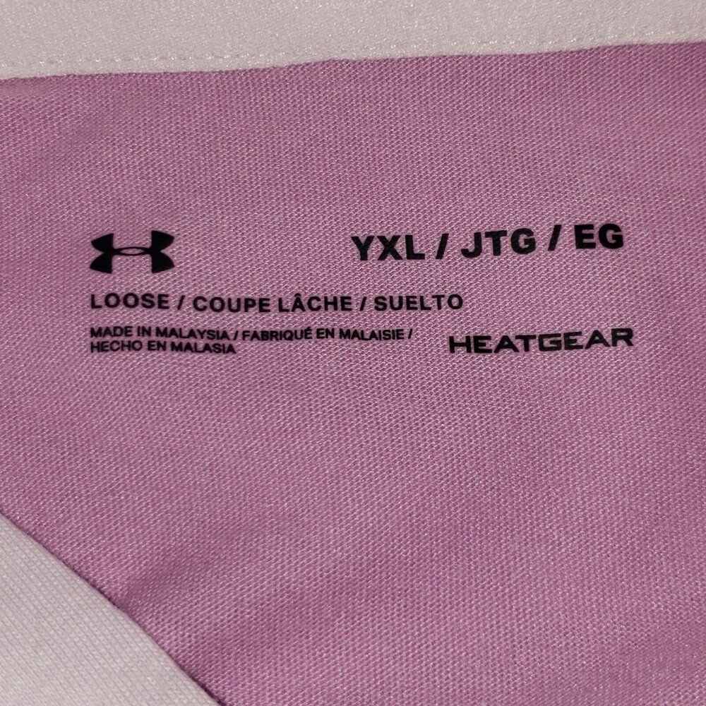 Under Armour Favorite Jersey Hoodie Girls' XLarge Purple & White Logo Athleisure - Picture 3 of 16